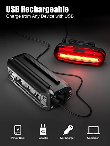 Farol De Bicicleta INBIKE 500 Lúmens - 5 Modos, USB-C E Resistente à Água