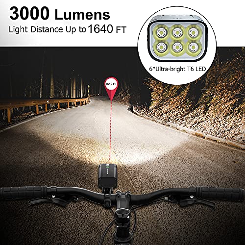 EBUYFIRE Luz LED Recargable USB para Bicicleta, 6 * LED 3000